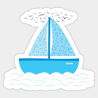 Cute sailboat Sticker